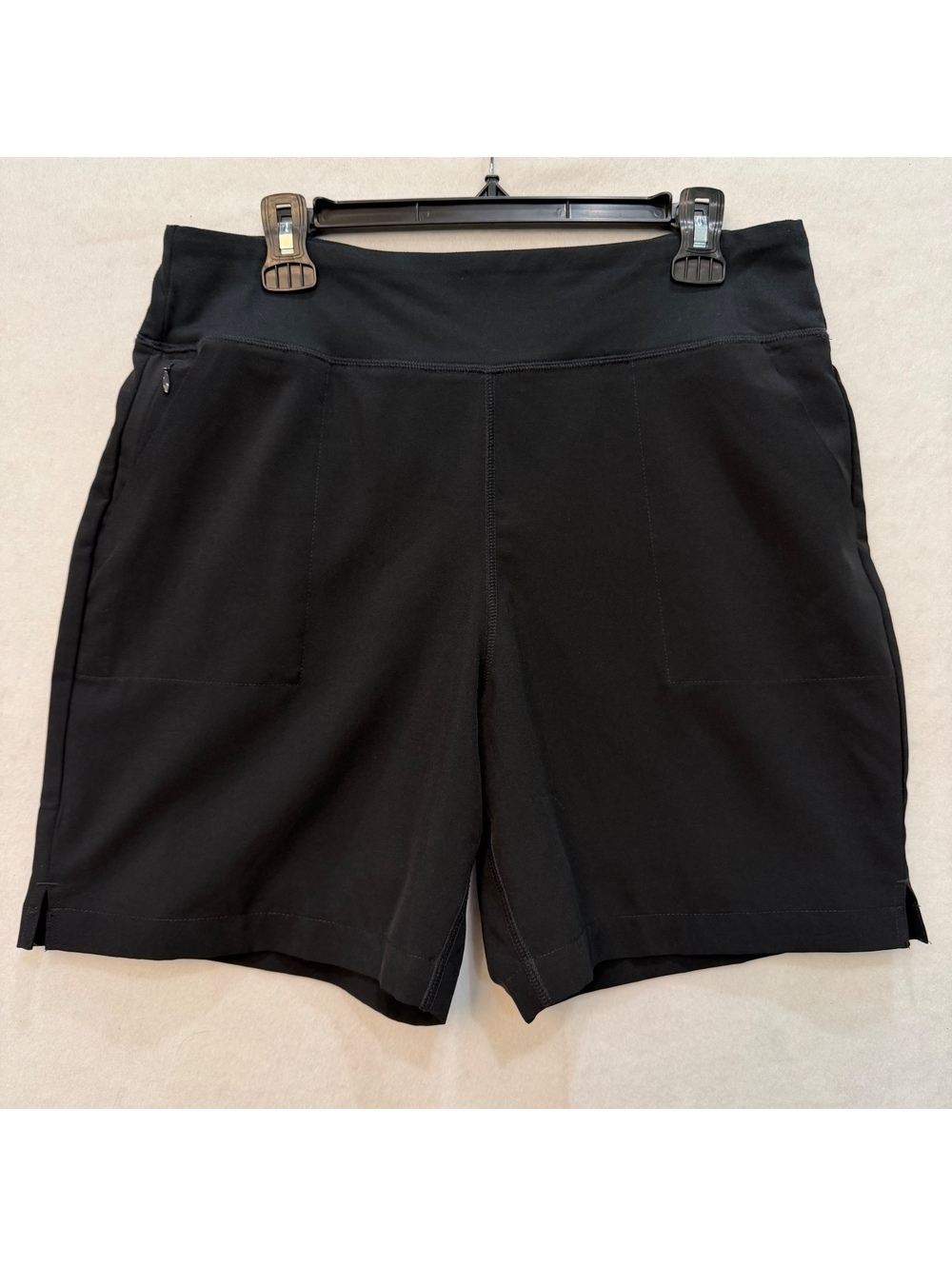 Lands' End Women's Medium (10-12) Black Lined Swim Board Shorts Pockets EUC